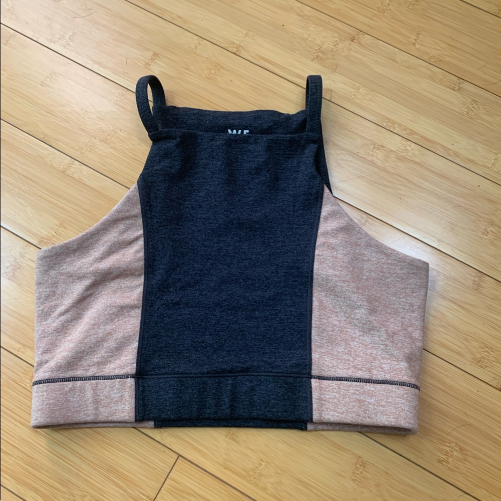 We Over Me Charcoal and Rose cropped bra/top